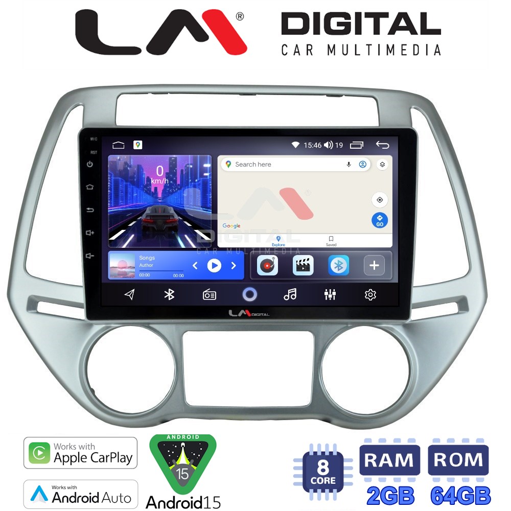 LM Digital - LM ZW8840 GPS Οθόνη OEM Multimedia Αυτοκινήτου για HYUNDAI i20 2008>2013 (CarPlay/AndroidAuto/BT/GPS/WIFI)