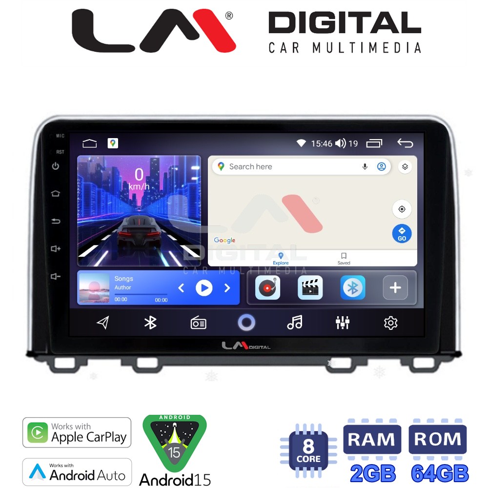 LM Digital - LM ZW8912 GPS Οθόνη OEM Multimedia Αυτοκινήτου για HONDA CRV 2017> (CarPlay/AndroidAuto/BT/GPS/WIFI)