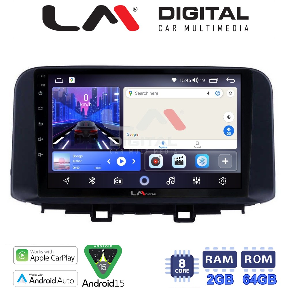 LM Digital - LM ZW8961 GPS Οθόνη OEM Multimedia Αυτοκινήτου για HYUNDAI KONA  mod.2017> (CarPlay/AndroidAuto/BT/GPS/WIFI)
