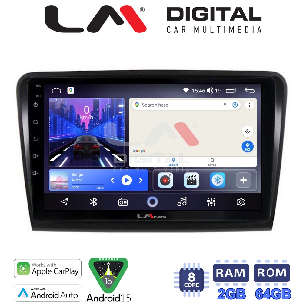 LM Digital - LM ZW8982 GPS Οθόνη OEM Multimedia Αυτοκινήτου για SK SUPERB 2008>2015 (CarPlay/AndroidAuto/BT/GPS/WIFI)