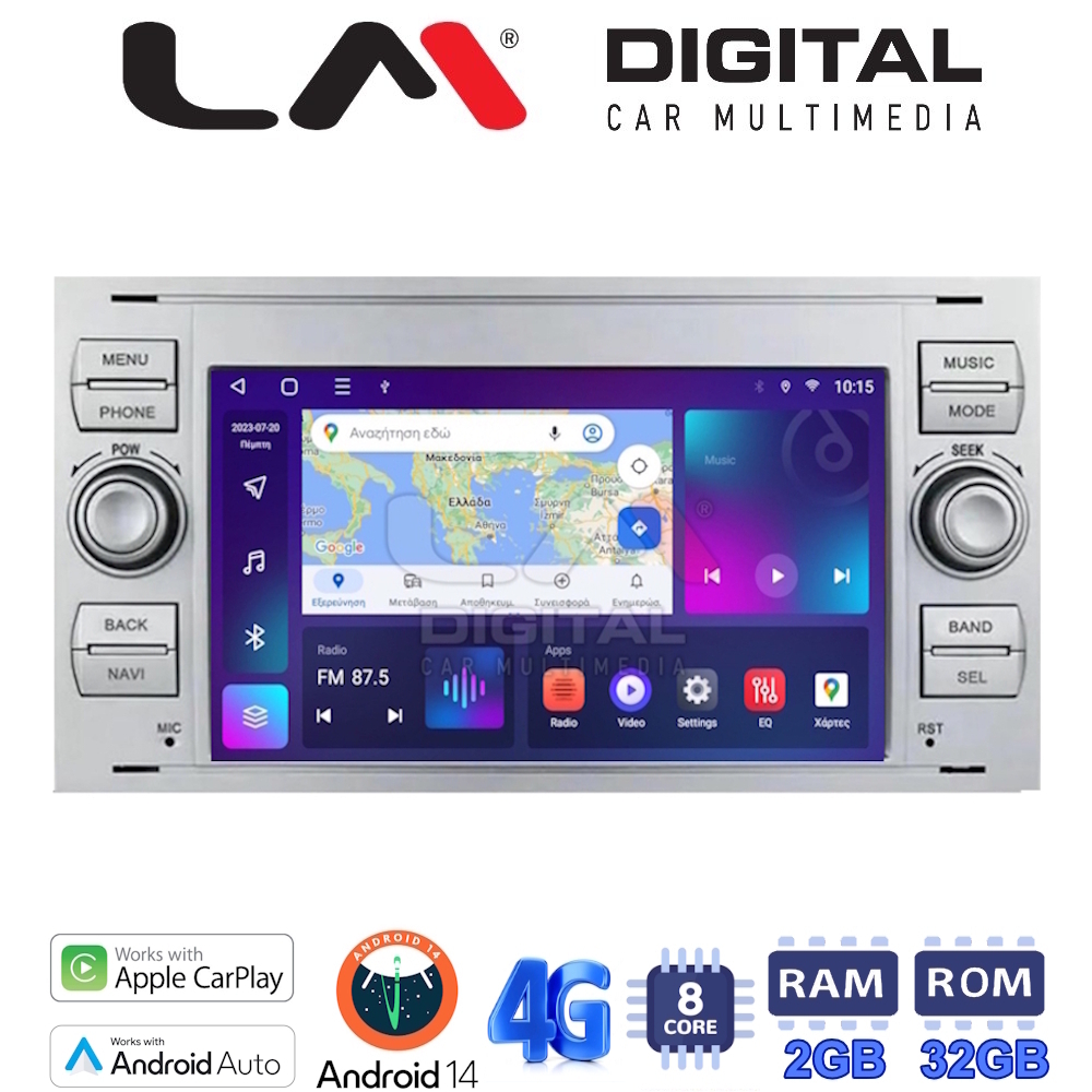 Οθόνη Multimedia LM Digital E8140S GPS Για FORD C-MAX 2002 - 2007 / FIESTA 2006 - 2008 / FOCUS 2005 - 2007 / FUSION 2006 - 2011 / GALAXY 2007 - 2011 / KUGA 2007 - 2012 / S-MAX 2008 - 2012 / TRANSIT 2007 - 2012 / TRANSIT CONNECT 2007 - 2012