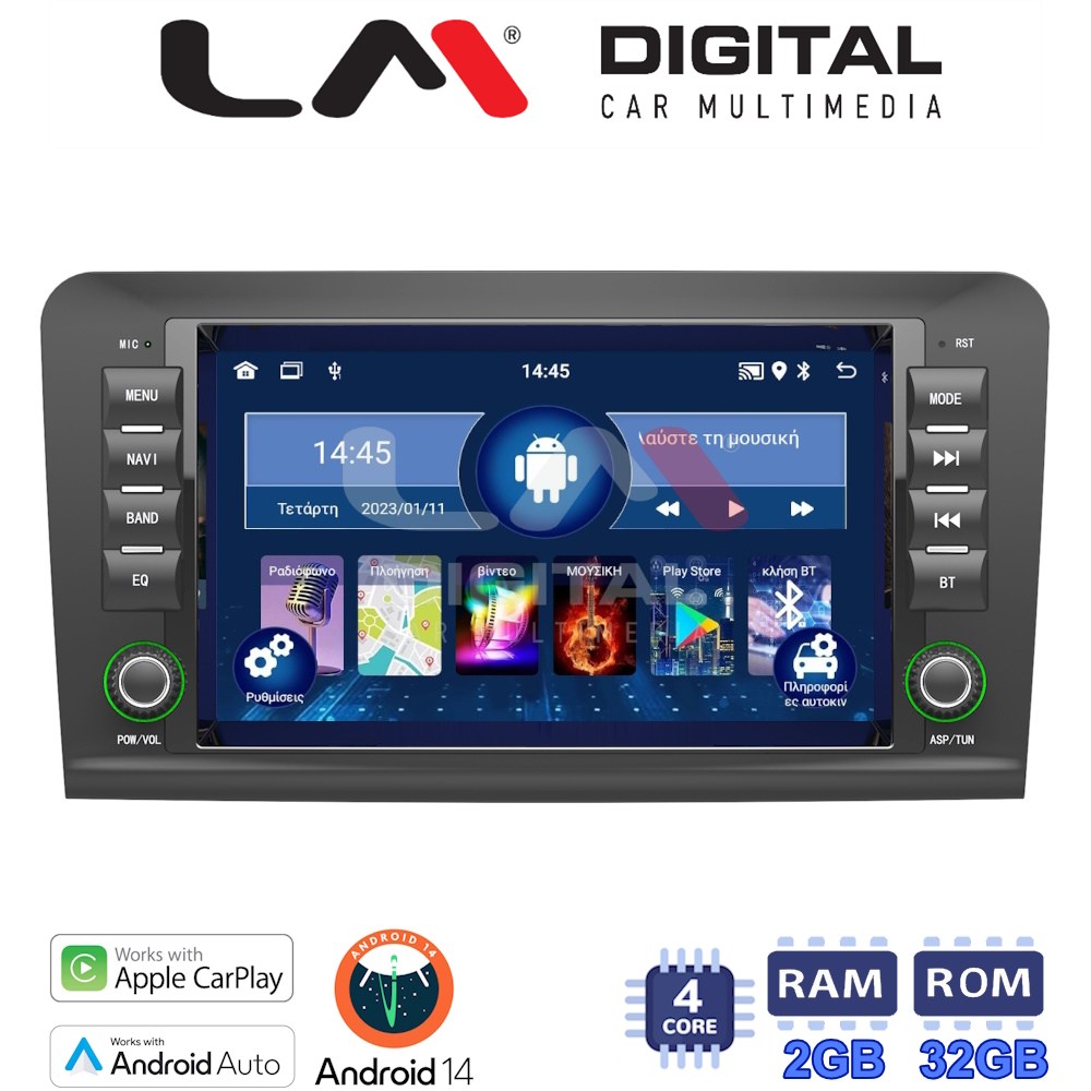 Οθόνη Multimedia LM Digital N4213 GPS Με Apple CarPlay / Android Auto / BT / GPS / WiFi Για MERCEDES ML 350 / ML 300 / ML 450 / ML 500 / GL 320 / GL 350 / GL 420 / GL 450 / GL 500 2005 - 2012 (W164)