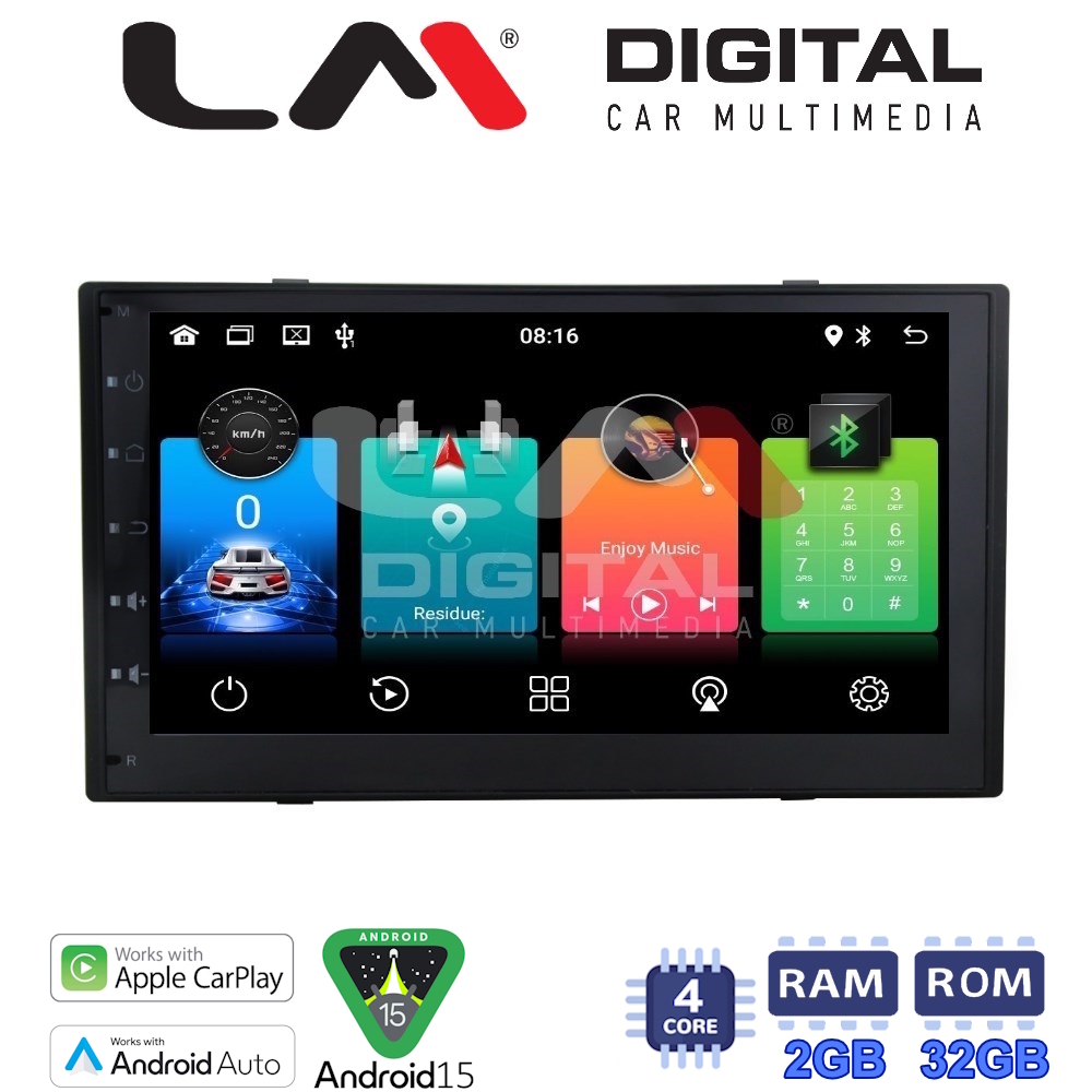Οθόνη Multimedia LM Digital N4900 GPS Με Apple CarPlay / Android Auto / BT / GPS / WiFi