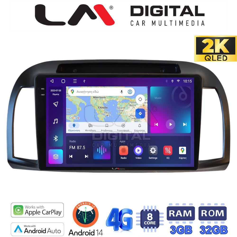 Οθόνη Multimedia LM Digital ZD8300B GPS Με Apple CarPlay / Android Auto / BT / GPS / WIFI / GPRS Για NISSAN MICRA 2002 - 2007