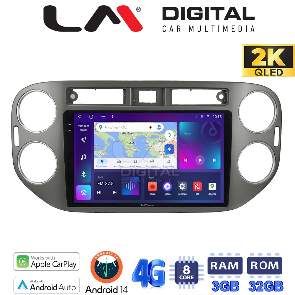 Οθόνη Multimedia LM Digital ZD8590G GPS Με Apple CarPlay / Android Auto / BT / GPS / WIFI / GPRS Για VW TIGUAN 2007 - 2016