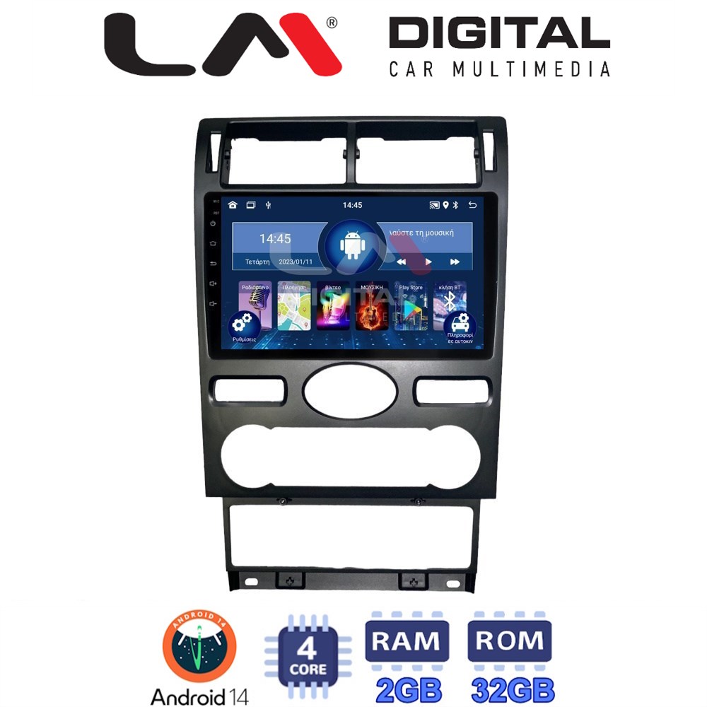 Οθόνη Multimedia LM Digital ZL4104 GPS Με BT / GPS / WiFi Για FORD MONDEO 2003 - 2006