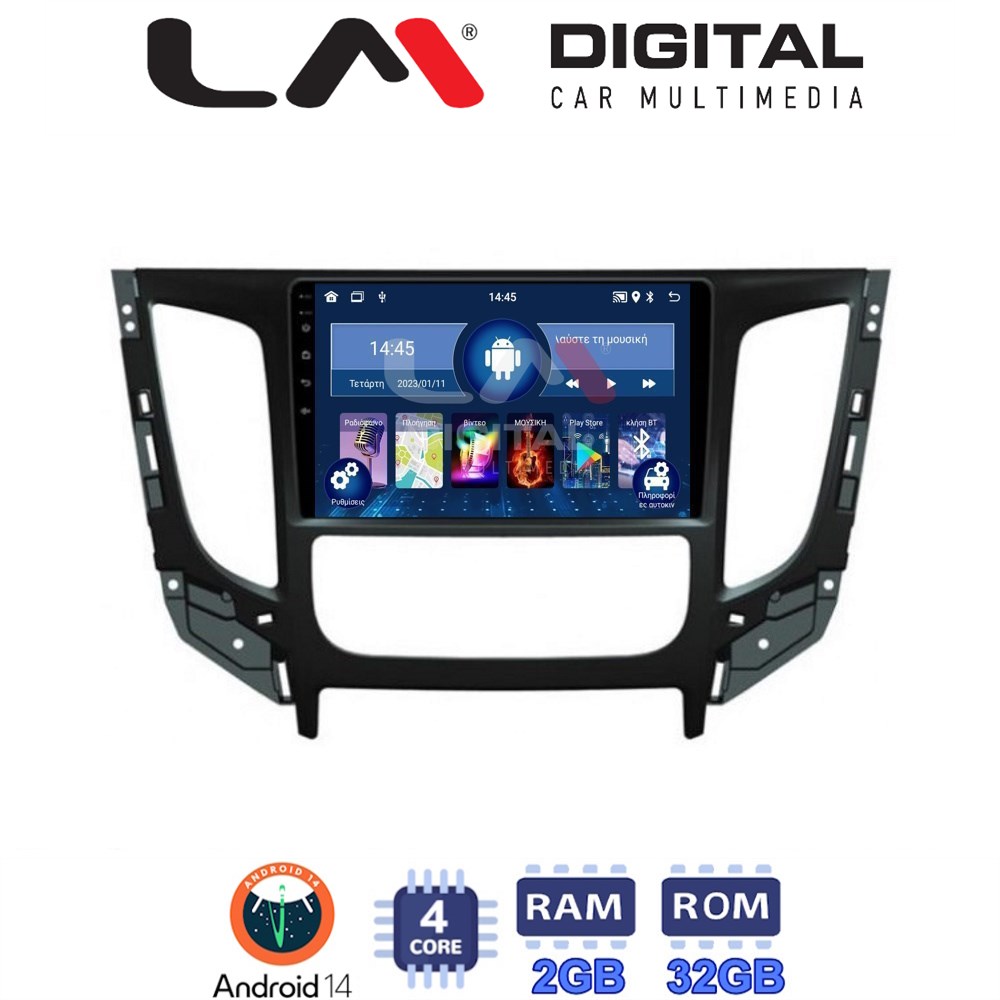 Οθόνη Multimedia LM Digital ZL4230 GPS Με BT / GPS / WiFi / GPRS Για MITSUBISHI L200 2014+