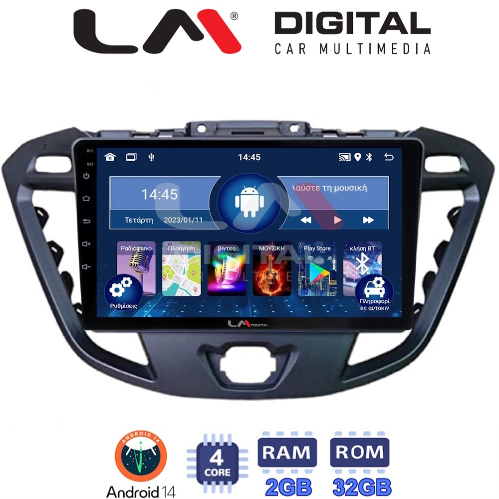 Οθόνη Multimedia LM Digital ZL4366 GPS Με BT / GPS / WiFi Για FORD TRANSIT CUSTOM / TOURNEO CUSTOM 2013+
