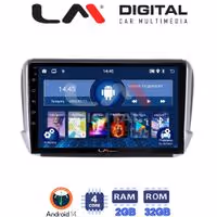 Οθόνη Multimedia LM Digital ZL4374 GPS Με BT / GPS / WiFi Για PEUGEOT 208 / 2008 2012+