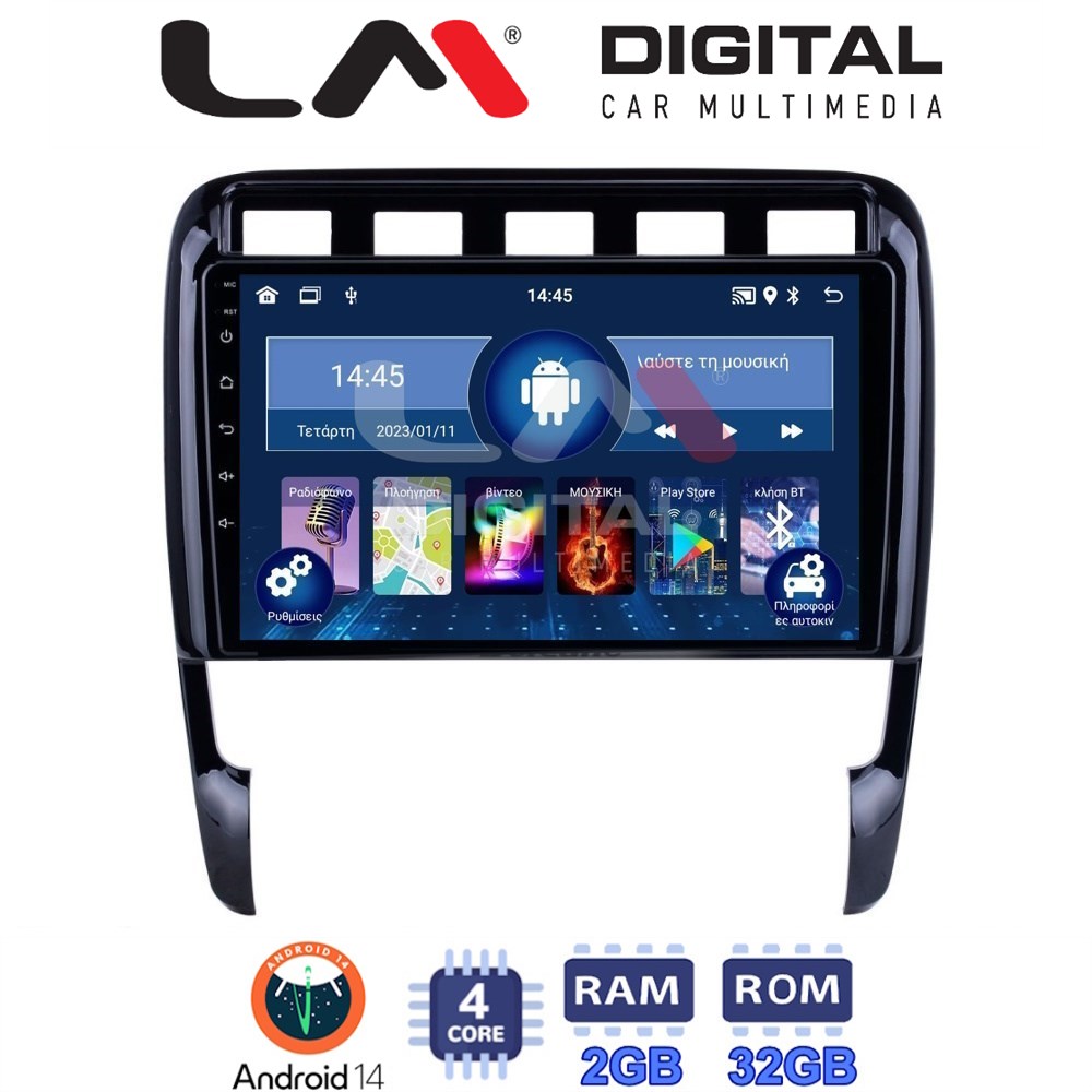 Οθόνη Multimedia LM Digital ZL4443 GPS Με BT / GPS / WiFi Για PORSCHE CAYENNE 2002 - 2011