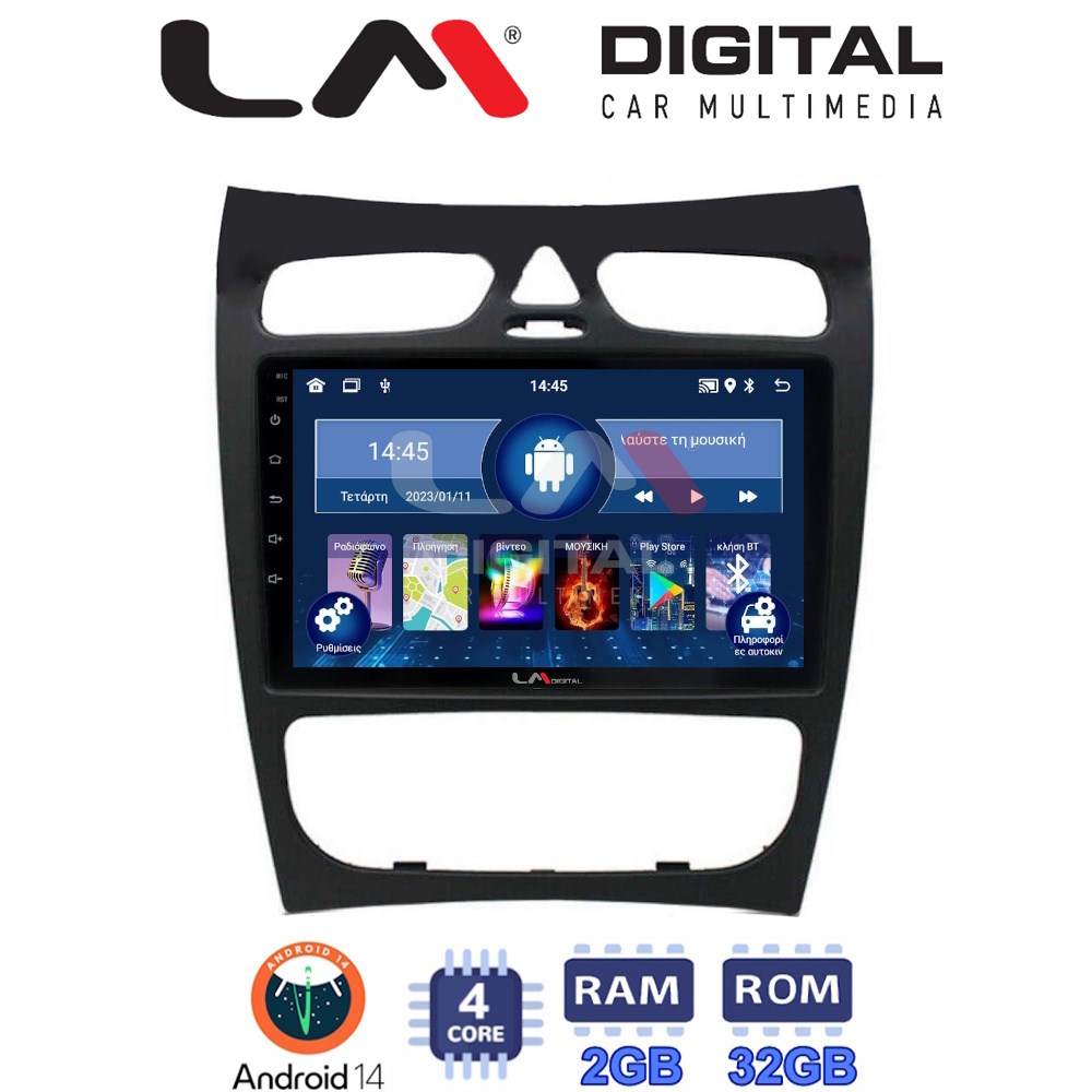 Οθόνη Multimedia LM Digital ZL4812 GPS Με BT / GPS / WiFi / GPRS Για MERCEDES CLK (W209) 2000 - 2004