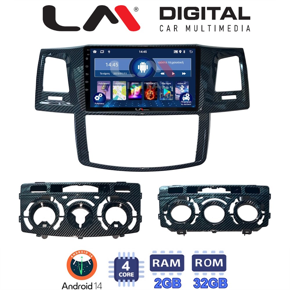 Οθόνη Multimedia LM Digital ZL4821 GPS Με BT / GPS / WiFi Για TOYOTA HILUX 2005 - 2016
