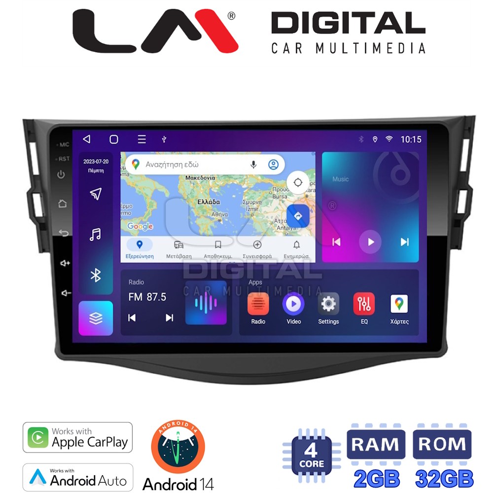 Οθόνη Multimedia LM Digital ZN4018 GPS Με Apple CarPlay / Android Auto / BT / GPS / WiFi / GPRS Για TOYOTA RAV 4 2006 - 2012