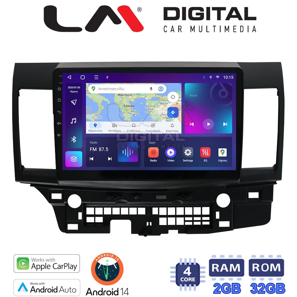 Οθόνη Multimedia LM Digital ZN4037 GPS Με Apple CarPlay / Android Auto / BT / GPS / WiFi / GPRS Για MITSUBISHI LANCER 2008+
