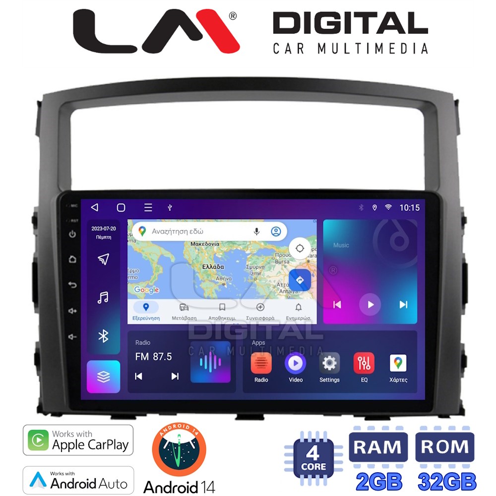 Οθόνη Multimedia LM Digital ZN4038 GPS Με Apple CarPlay / Android Auto / BT / GPS / WiFi / GPRS Για MITSUBISHI PAJERO 2006 - 2014