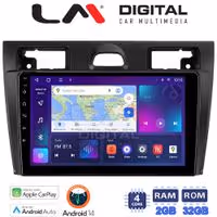 Οθόνη Multimedia LM Digital ZN4140B GPS Με Apple CarPlay / Android Auto / BT / GPS / WiFi / GPRS Για FORD FIESTA 2006 - 2008