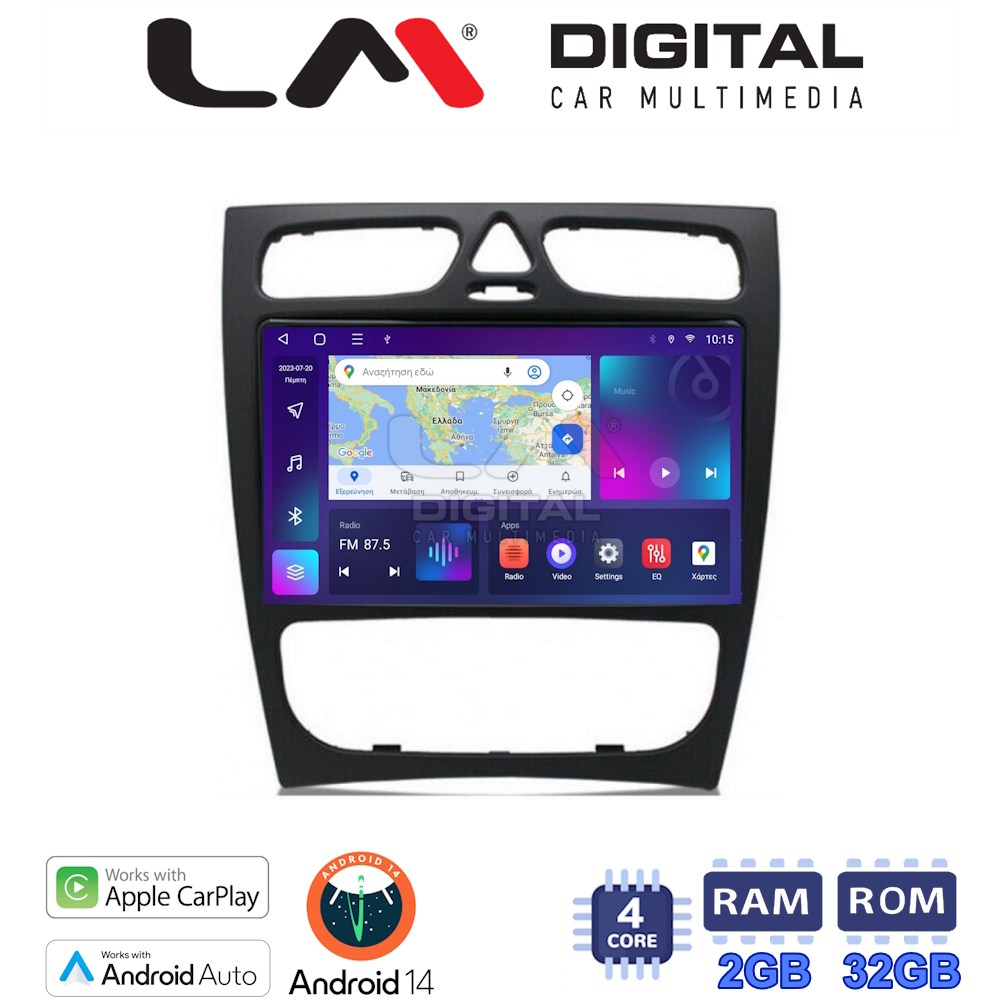 Οθόνη Multimedia LM Digital ZN4171 GPS Με Apple CarPlay / Android Auto / BT / GPS / WiFi / GPRS Για MERCEDES C (W203) / CLK (W208)