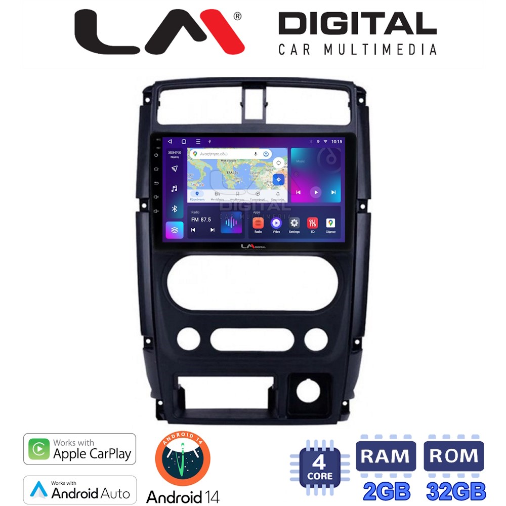 Οθόνη Multimedia LM Digital ZN4186 GPS Με Apple CarPlay / Android Auto / BT / GPS / WiFi / GPRS Για SUZUKI JIMNY 2007 - 2018