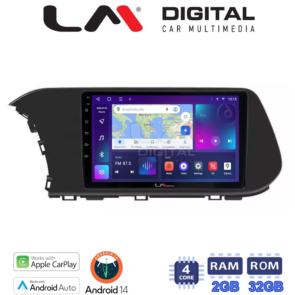 Οθόνη Multimedia LM Digital ZN4229 GPS Με Apple CarPlay / Android Auto / BT / GPS / WiFi / GPRS Για HYUNDAI i20 2021+