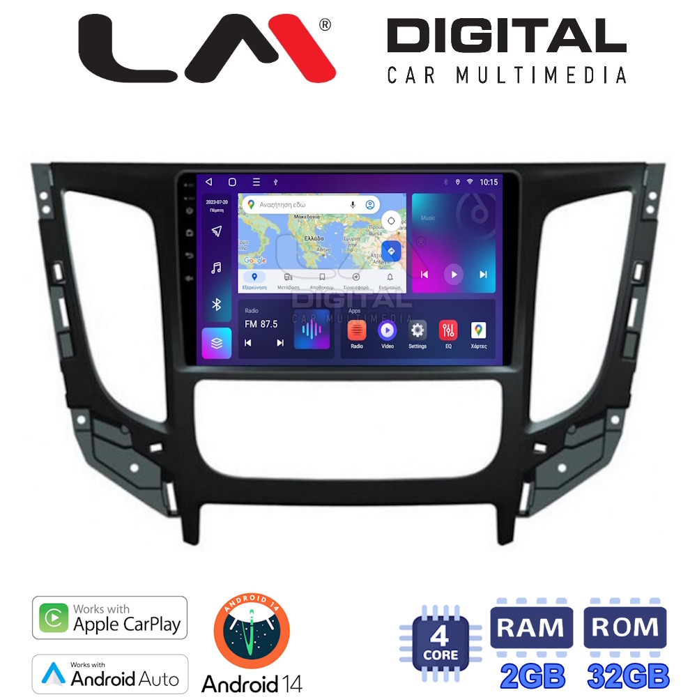 Οθόνη Multimedia LM Digital ZN4230 GPS Με Apple CarPlay / Android Auto / BT / GPS / WiFi / GPRS Για MITSUBISHI L200 2014+ CLIMA