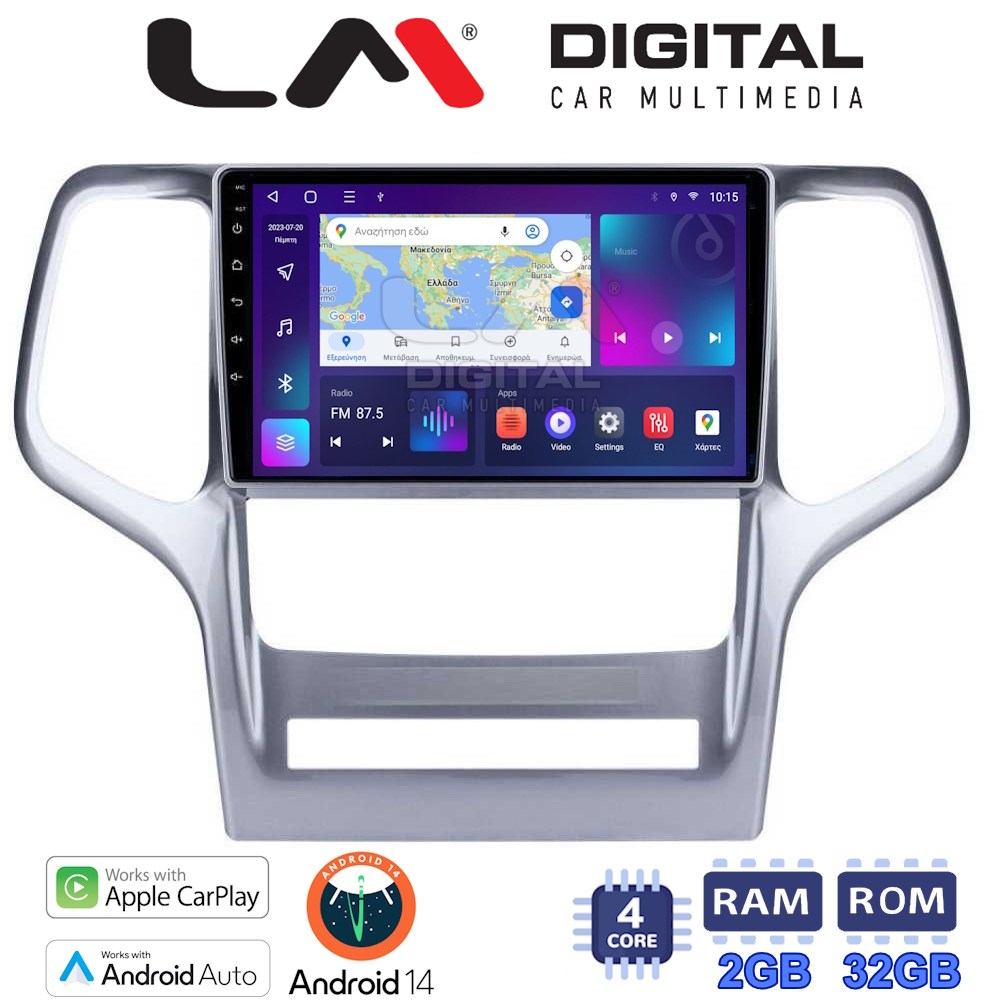 Οθόνη Multimedia LM Digital ZN4234 GPS Με Apple CarPlay / Android Auto / BT / GPS / WiFi / GPRS Για JEEP GRAND CHEROKEE 2011 - 2013