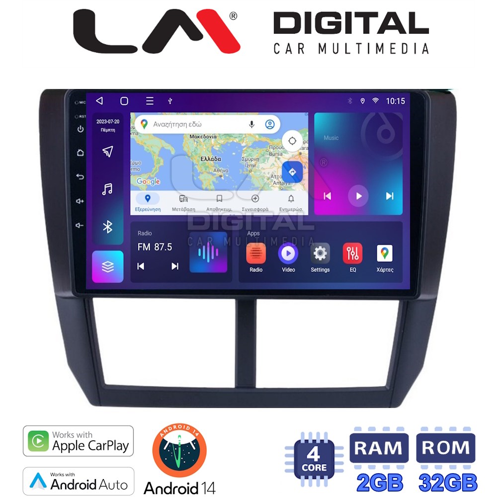 Οθόνη Multimedia LM Digital ZN4272 GPS Με Apple CarPlay / Android Auto / BT / GPS / WiFi / GPRS Για SUBARU IMPREZA / FORESTER 2009 - 2012