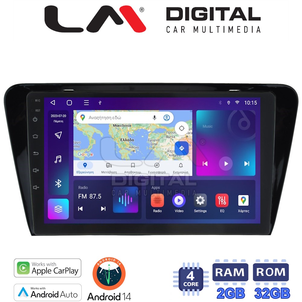 Οθόνη Multimedia LM Digital ZN4279 GPS Με Apple CarPlay / Android Auto / BT / GPS / WiFi / GPRS Για SKODA OCTAVIA 7 2013 - 2020