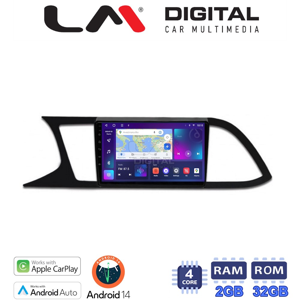 Οθόνη Multimedia LM Digital ZN4306 GPS Με Apple CarPlay / Android Auto / BT / GPS / WiFi / GPRS Για SEAT LEON 2012+