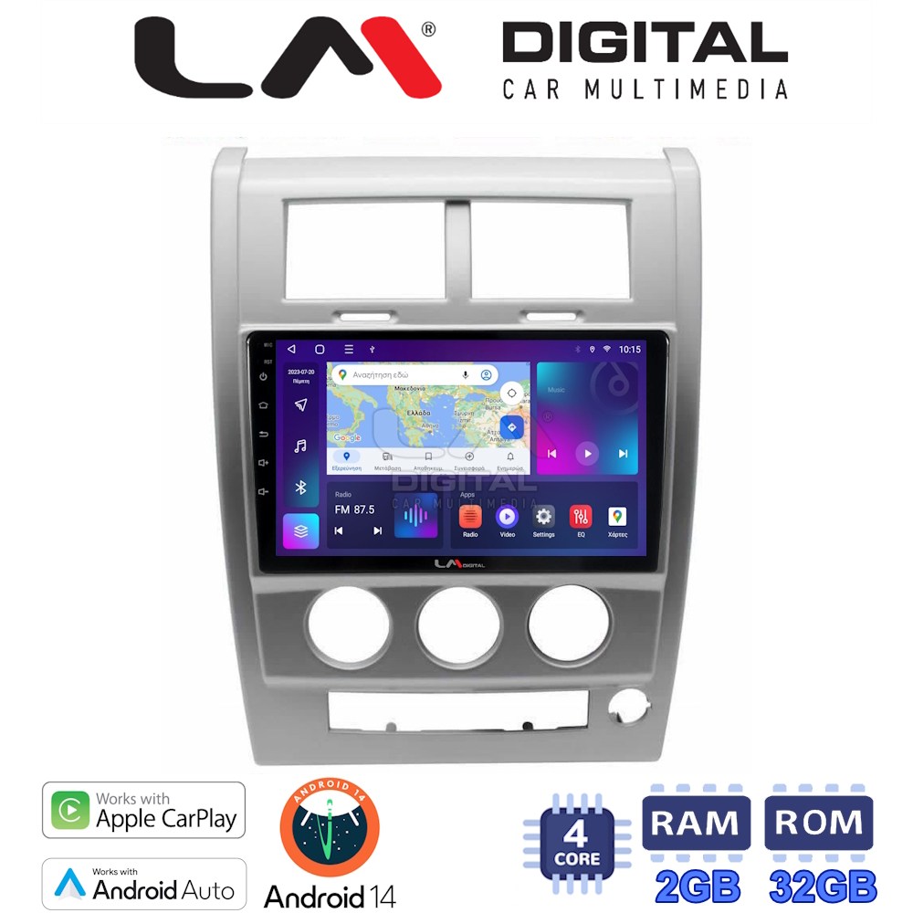 Οθόνη Multimedia LM Digital ZN4334 GPS Με Apple CarPlay / Android Auto / BT / GPS / WiFi / GPRS Για JEEP CHEROKEE KK 2008 - 2014