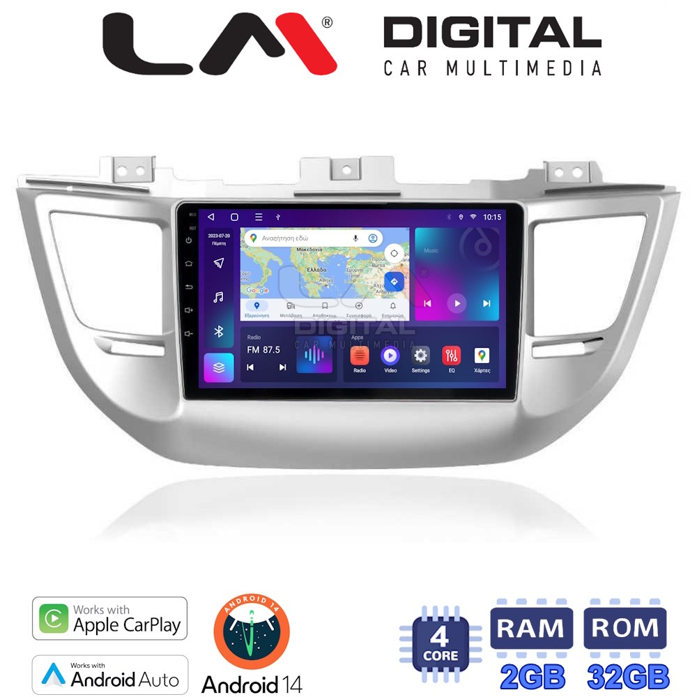 Οθόνη Multimedia LM Digital ZN4361 GPS Με Apple CarPlay / Android Auto / BT / GPS / WiFi / GPRS Για HYUNDAI TUCSON 2015 - 2019