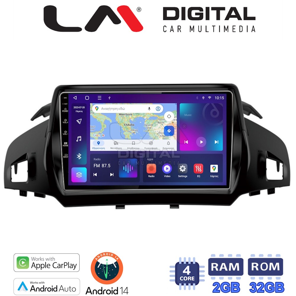 Οθόνη Multimedia LM Digital ZN4362 GPS Με Apple CarPlay / Android Auto / BT / GPS / WiFi / GPRS Για FORD KUGA 2013 / C-MAX 2011+