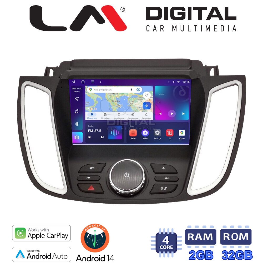 Οθόνη Multimedia LM Digital ZN4362D GPS Με Apple CarPlay / Android Auto / BT / GPS / WiFi / GPRS Για FORD KUGA 2013 - 2019 / C-MAX 2011 - 2019 Με NAVI