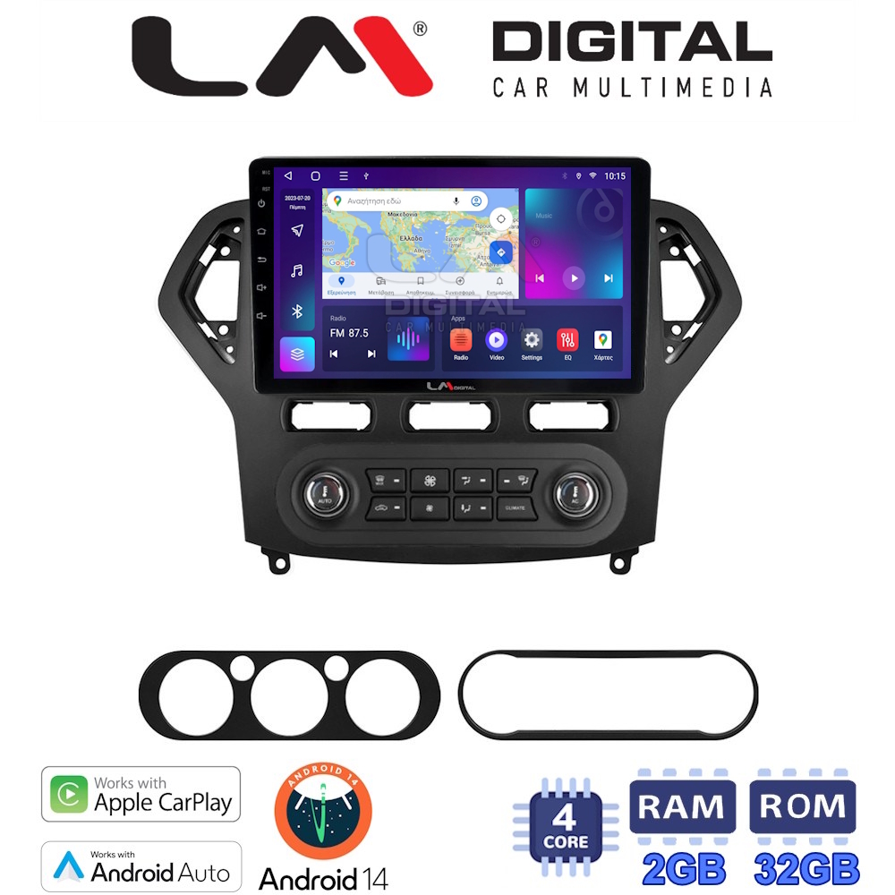 Οθόνη Multimedia LM Digital ZN4367B GPS Με Apple CarPlay / Android Auto / BT / GPS / WiFi / GPRS Για FORD MONDEO 2007 - 2010