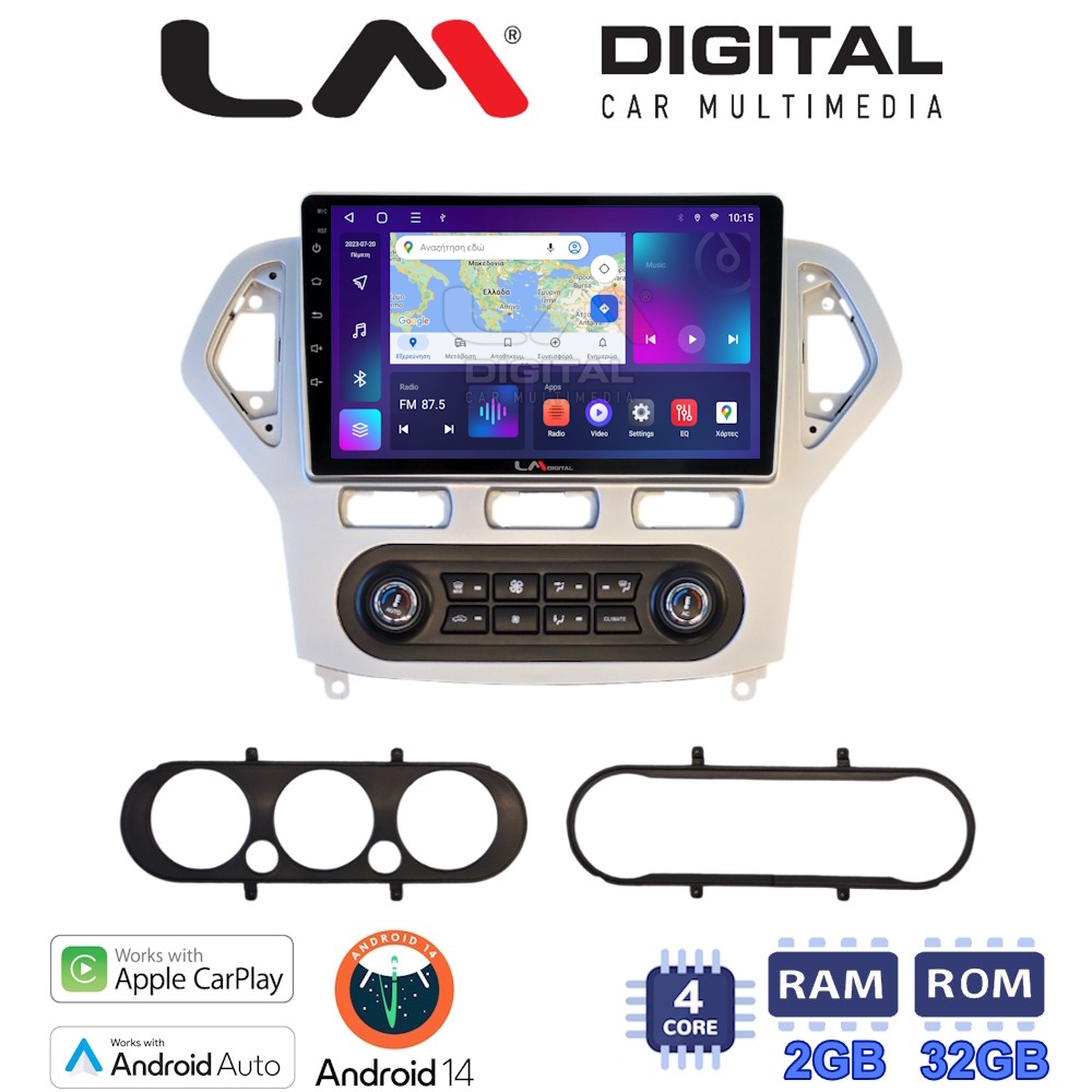 Οθόνη Multimedia LM Digital ZN4367S GPS Με Apple CarPlay / Android Auto / BT / GPS / WiFi / GPRS Για FORD MONDEO 2007 - 2010