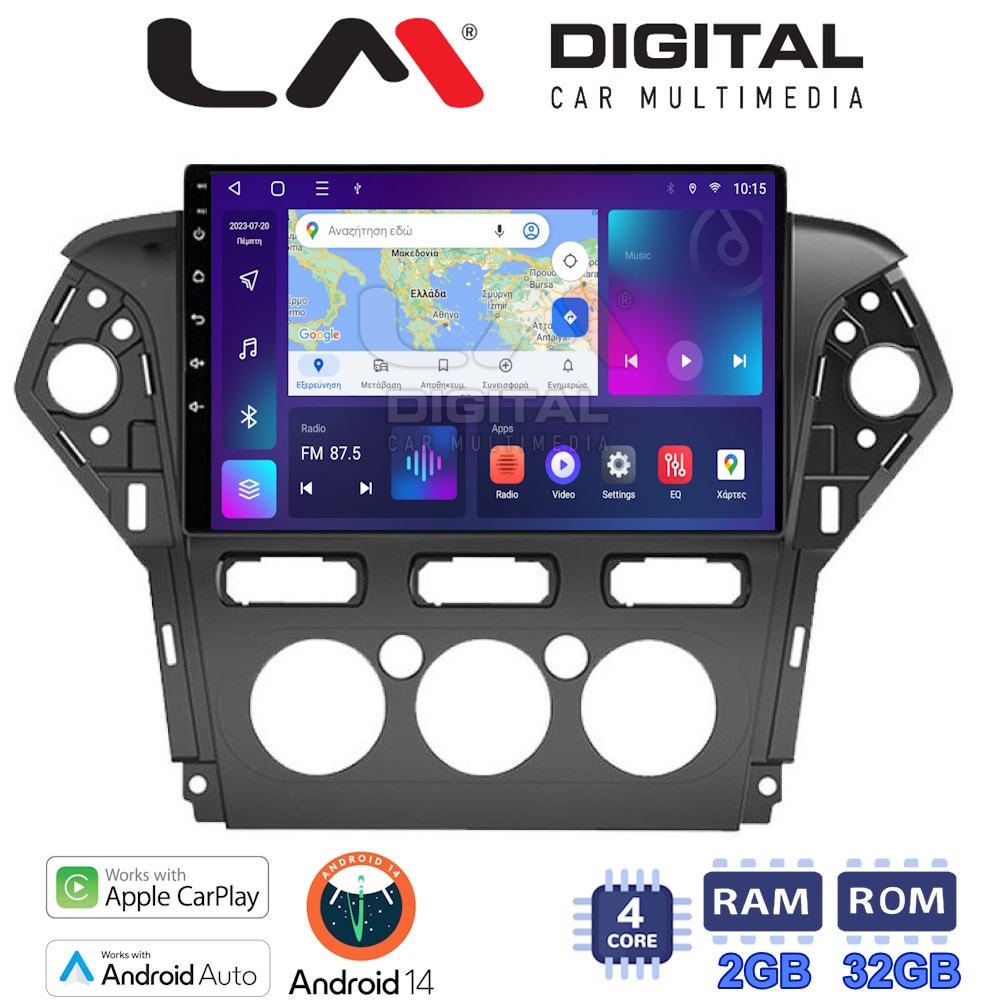 Οθόνη Multimedia LM Digital ZN4368 GPS Με Apple CarPlay / Android Auto / BT / GPS / WiFi / GPRS Για FORD MONDEO 2010 - 2013