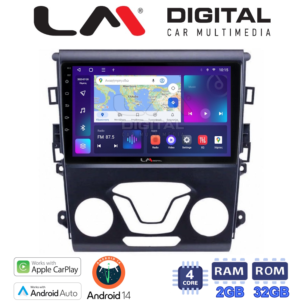 Οθόνη Multimedia LM Digital ZN4369 GPS Με Apple CarPlay / Android Auto / BT / GPS / WiFi / GPRS Για FORD MONDEO 2014+