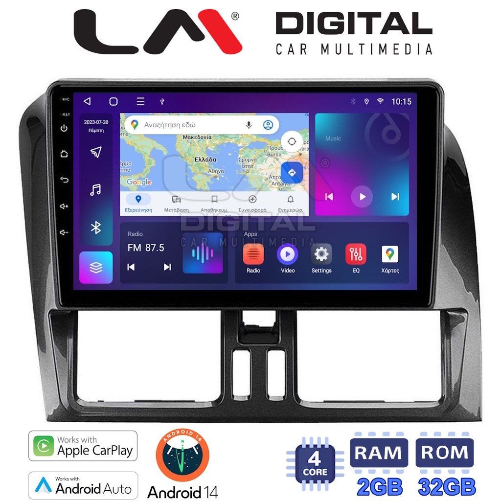 Οθόνη Multimedia LM Digital ZN4390 GPS Με Apple CarPlay / Android Auto / BT / GPS / WiFi / GPRS Για VOLVO XC60 2009 - 2017