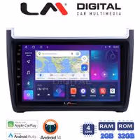 Οθόνη Multimedia LM Digital ZN4405 GPS Με Apple CarPlay / Android Auto / BT / GPS / WiFi / GPRS Για VW POLO 2014 - 2017 / CADDY 2015+