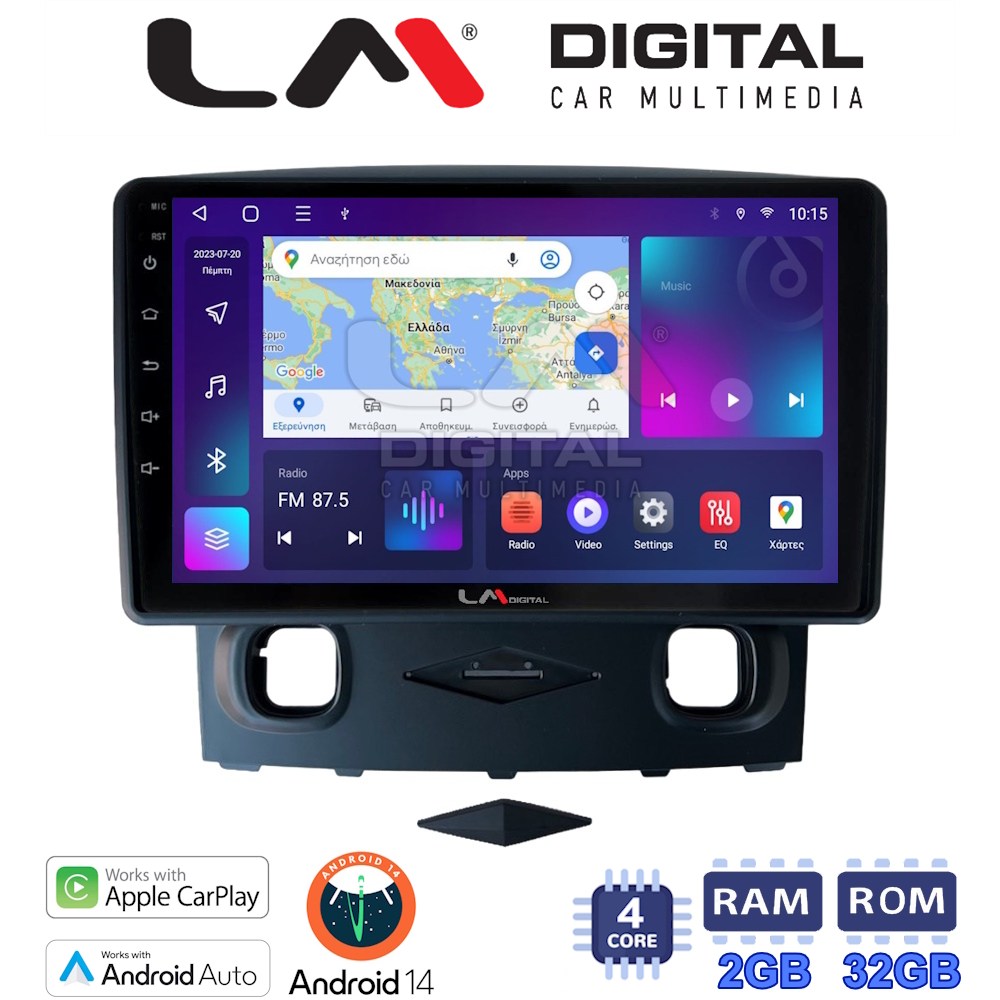 Οθόνη Multimedia LM Digital ZN4553 GPS Με Apple CarPlay / Android Auto / BT / GPS / WiFi / GPRS Για FORD KUGA 2008 - 2013