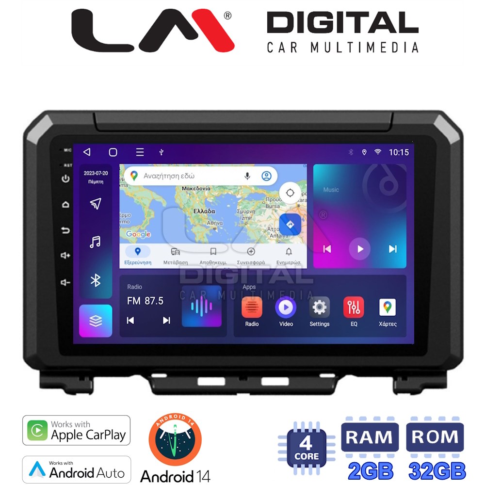 Οθόνη Multimedia LM Digital ZN4570 GPS Με Apple CarPlay / Android Auto / BT / GPS / WiFi / GPRS Για SUZUKI JIMNY 2018+