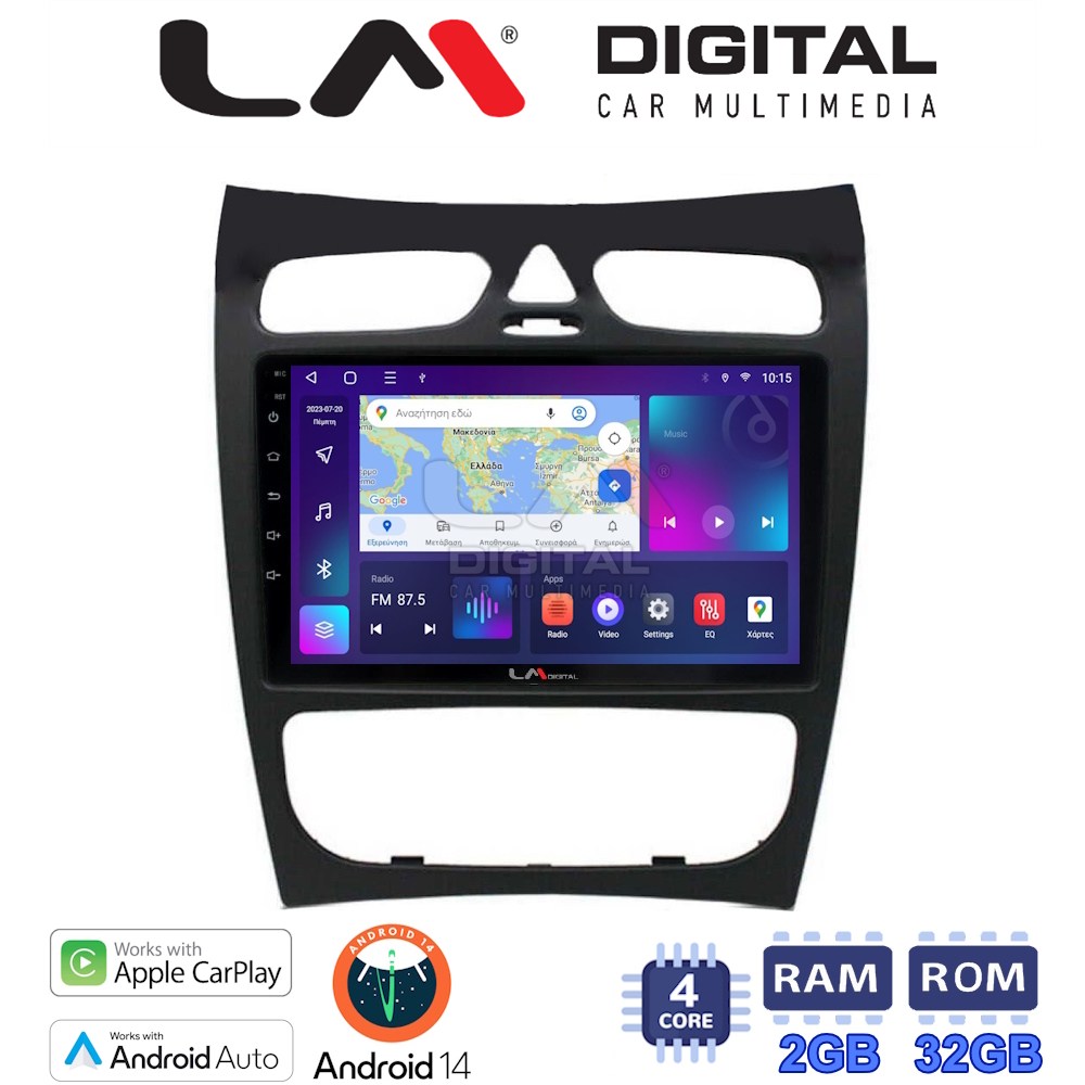 Οθόνη Multimedia LM Digital ZN4812 GPS Με Apple CarPlay / Android Auto / BT / GPS / WiFi / GPRS Για MERCEDES CLK (W209) 2000 - 2004
