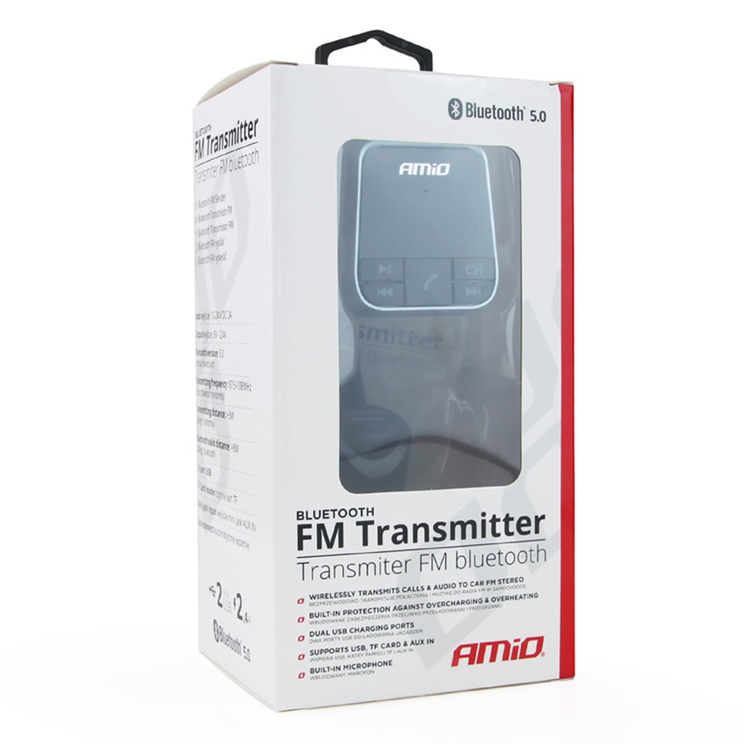 Αναμεταδοτής Αναπτήρα AMiO Transmitter FM/Bluetooth/USB/12-24V