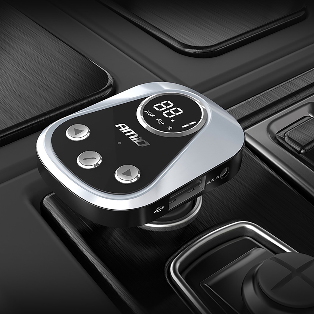 Αναμεταδοτής Αναπτήρα AMiO Transmitter FM/Bluetooth/USB/12-24V/Με Εντοπισμό Οχήματος
