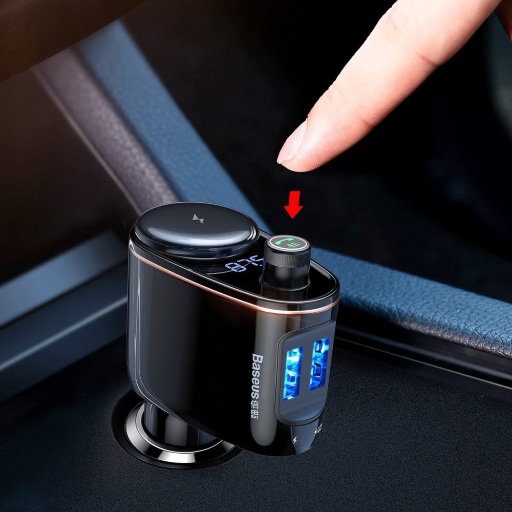 Αναμεταδοτής Αναπτήρα BASEUS Transmitter FM/Bluetooth/2 x USB/12-24V