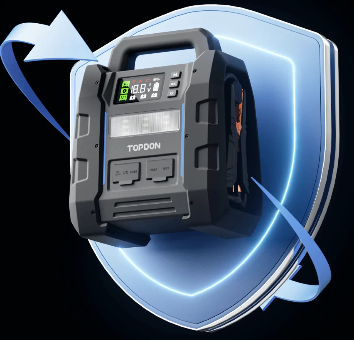 Εκκινητής Λιθίου & Διαγνωστικό Μπαταρίας TOPDON V4500PLUS (12V / 4500A)