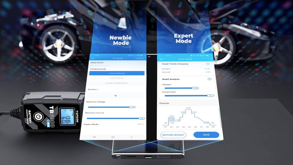 Έξυπνος Φορτιστής, Συντηρητής & Διαγνωστικό Μπαταρίας TOPDON TB6000 Pro (6V - 12V / 6A)