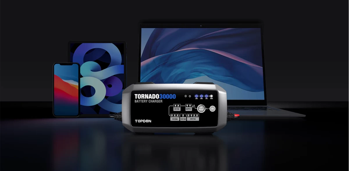 Έξυπνος Φορτιστής & Συντηρητής Μπαταρίας TOPDON TORNADO 30000 (6V - 12V - 24V / 30A)