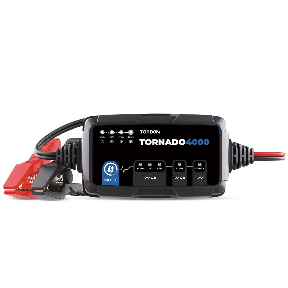 Έξυπνος Φορτιστής & Συντηρητής Μπαταρίας TOPDON TORNADO 4000 (6V - 12V / 4A)