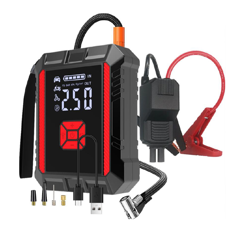 Φορητός Εκκινητής Αυτοκινήτου 12V & Τρόμπα X6 & Power Bank 14.800mAh με Φακό και USB