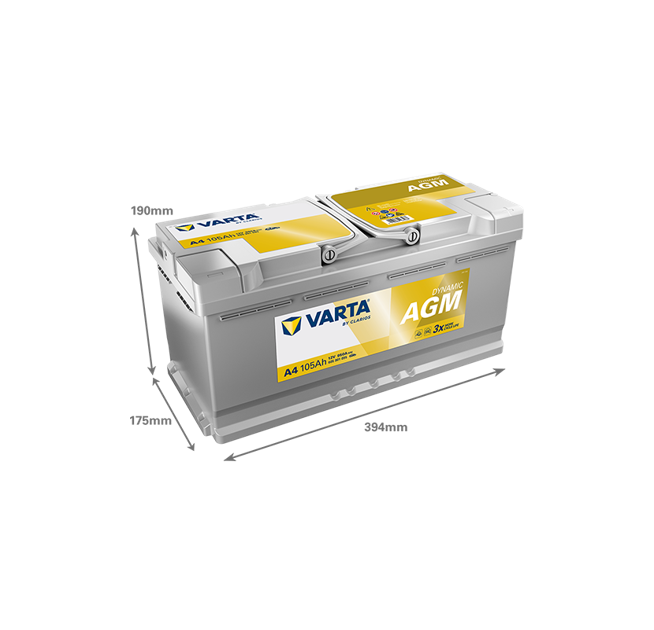 Μπαταρία VARTA Dynamic AGM A4 (105Ah 950A 12V)